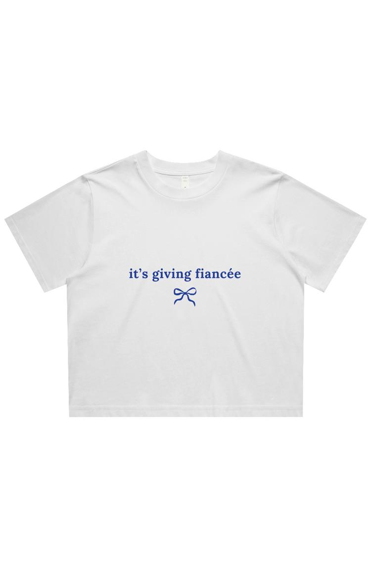 It's giving fiancée cropped tee