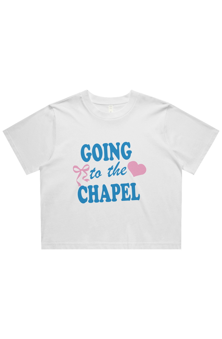 going to the chapel cropped tee