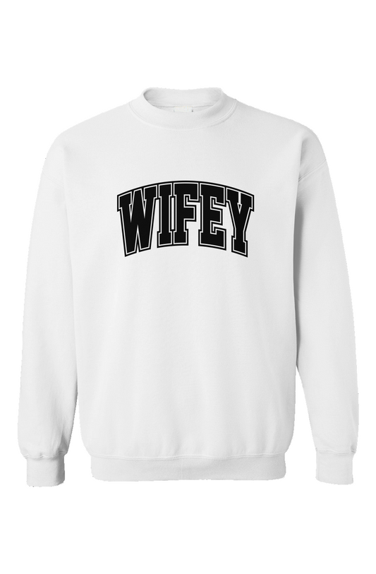 wifey collegiate crewneck sweatshirt