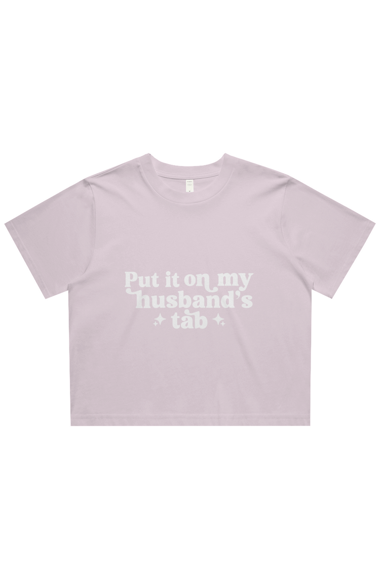 put it on my husbands tab cropped tee