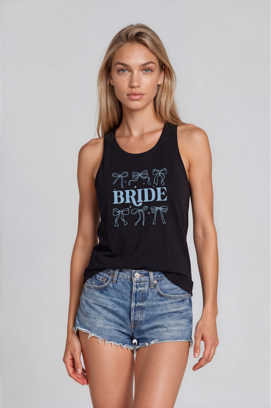 bride bow racerback cropped tank