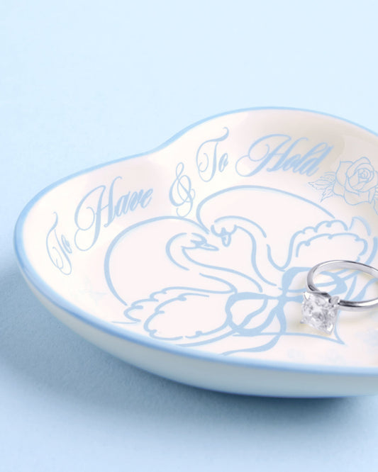 To Have & To Hold Tray - heart shaped ceramic dish