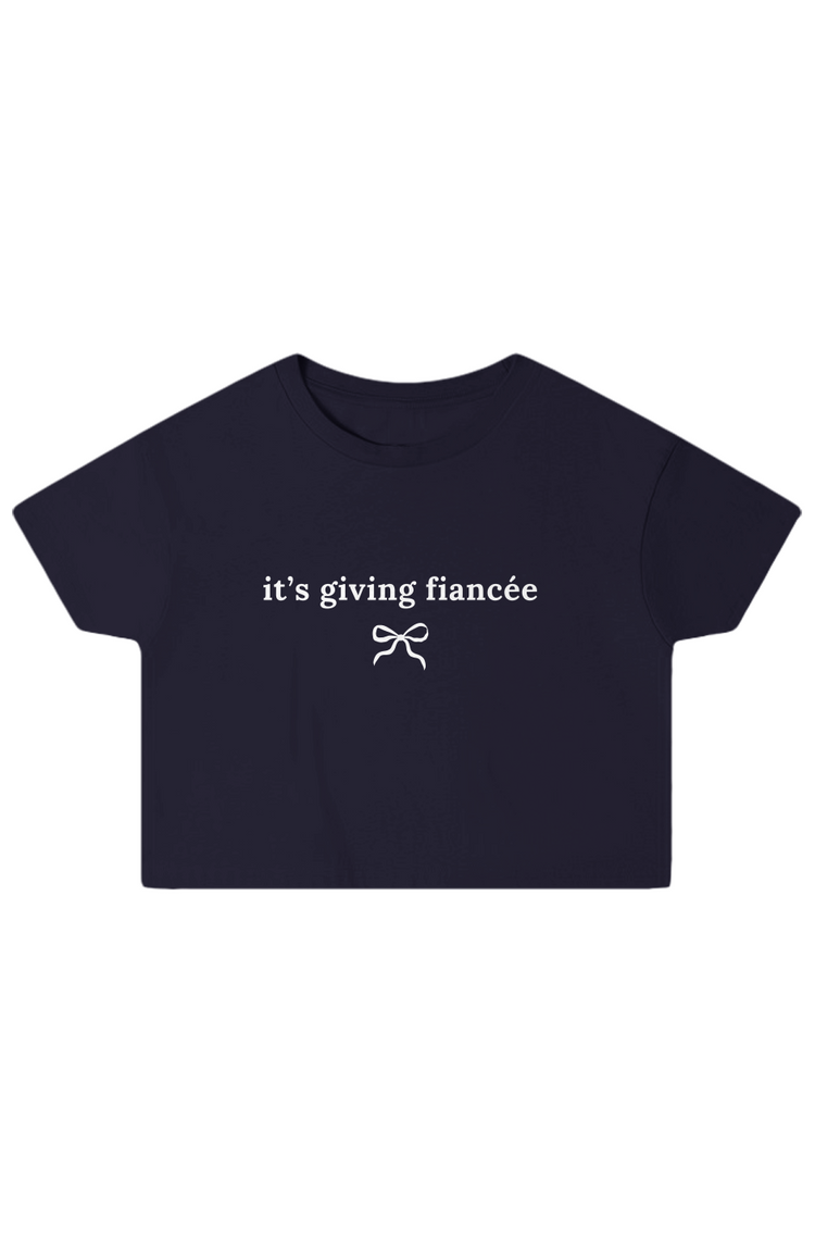 it's giving fiancée cropped tee