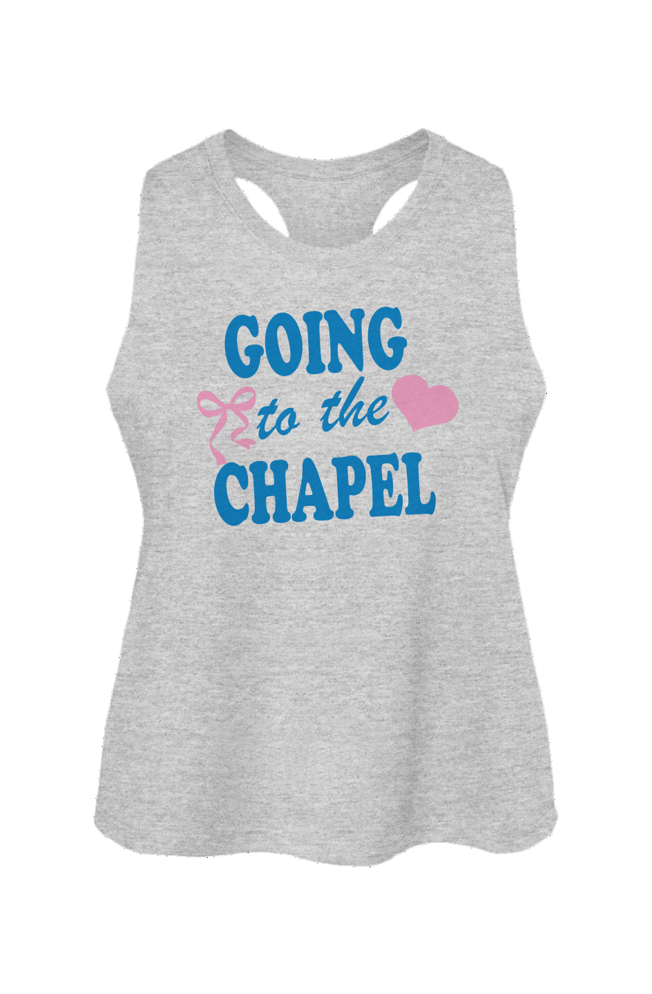 going to the chapel racerback cropped tank