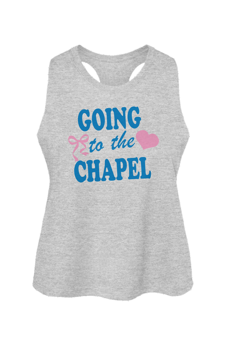 going to the chapel racerback cropped tank