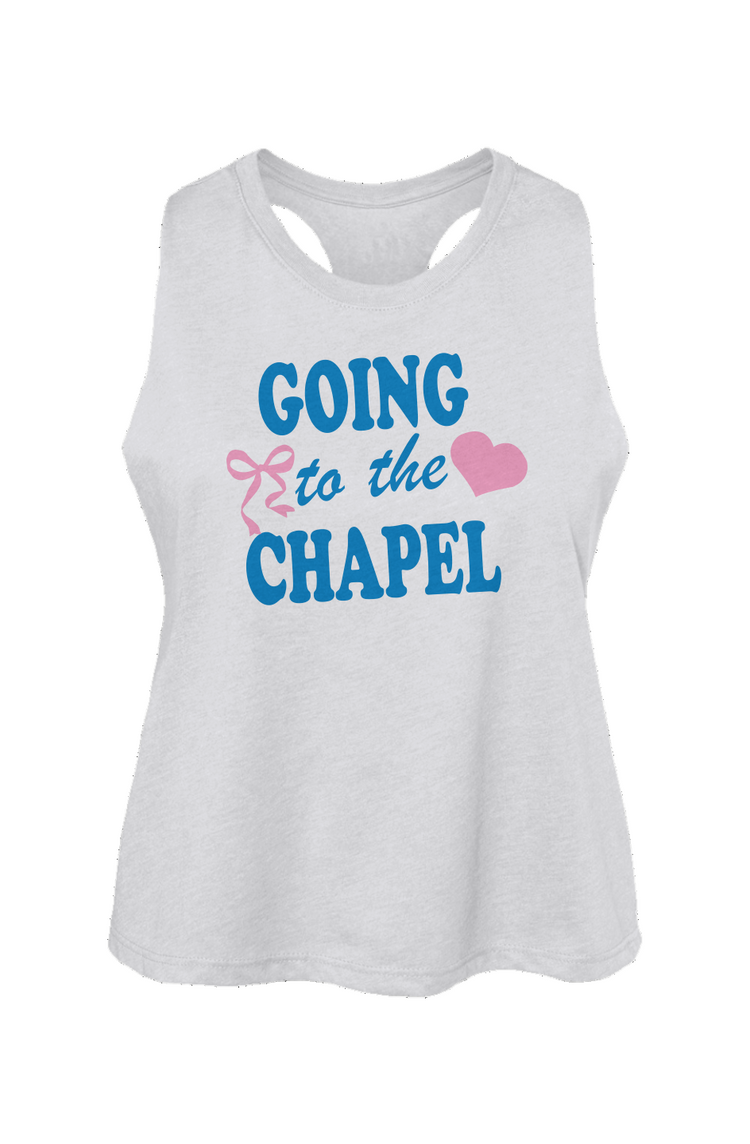 going to the chapel racerback cropped tank