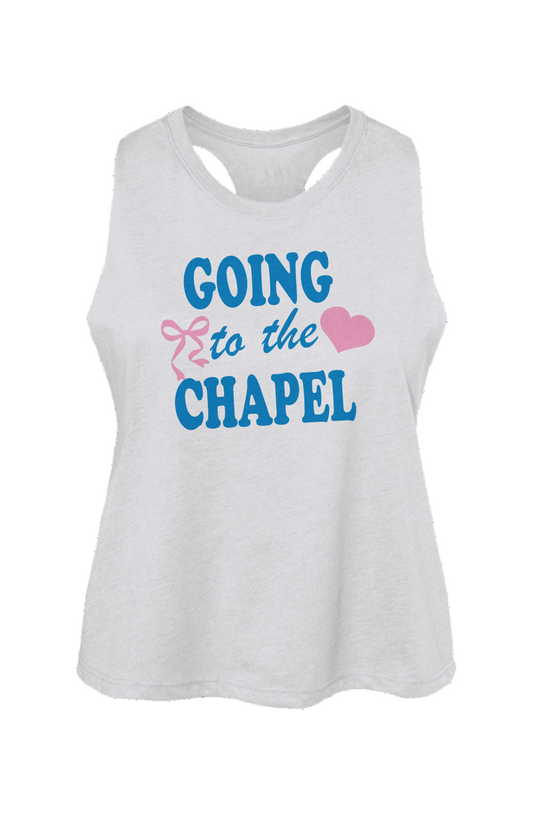 going to the chapel racerback cropped tank