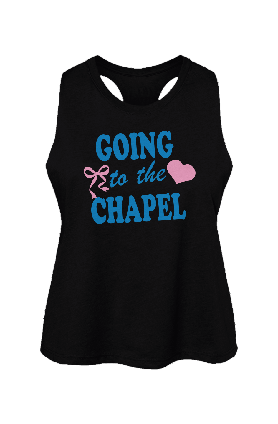 going to the chapel racerback cropped tank