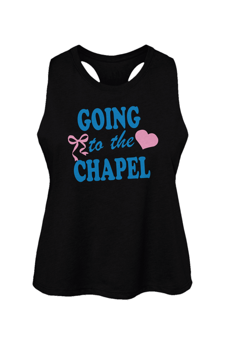 going to the chapel racerback cropped tank