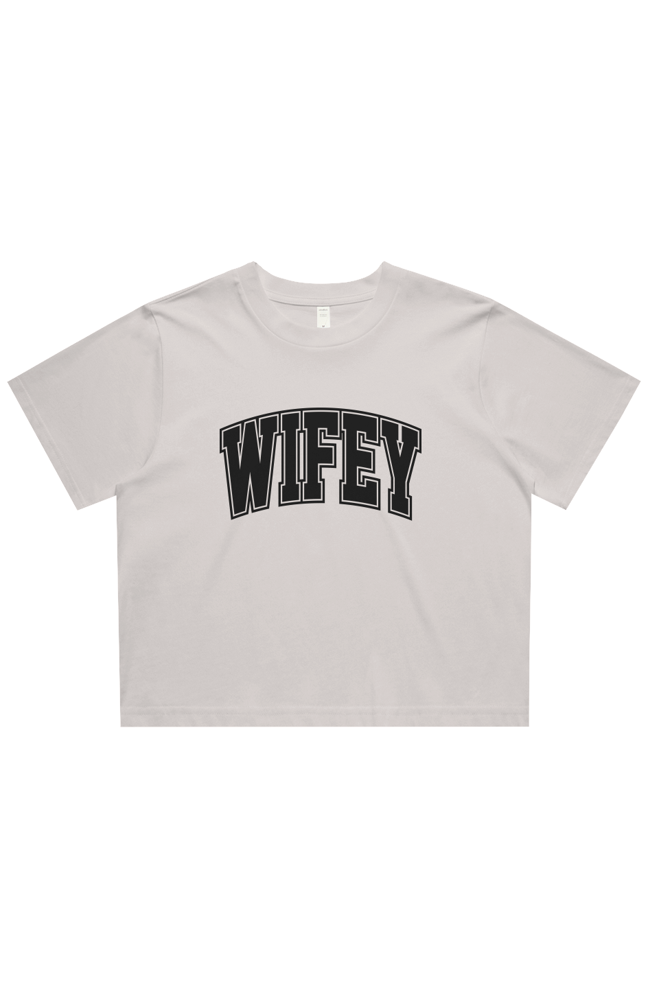 wifey collegiate cropped tee