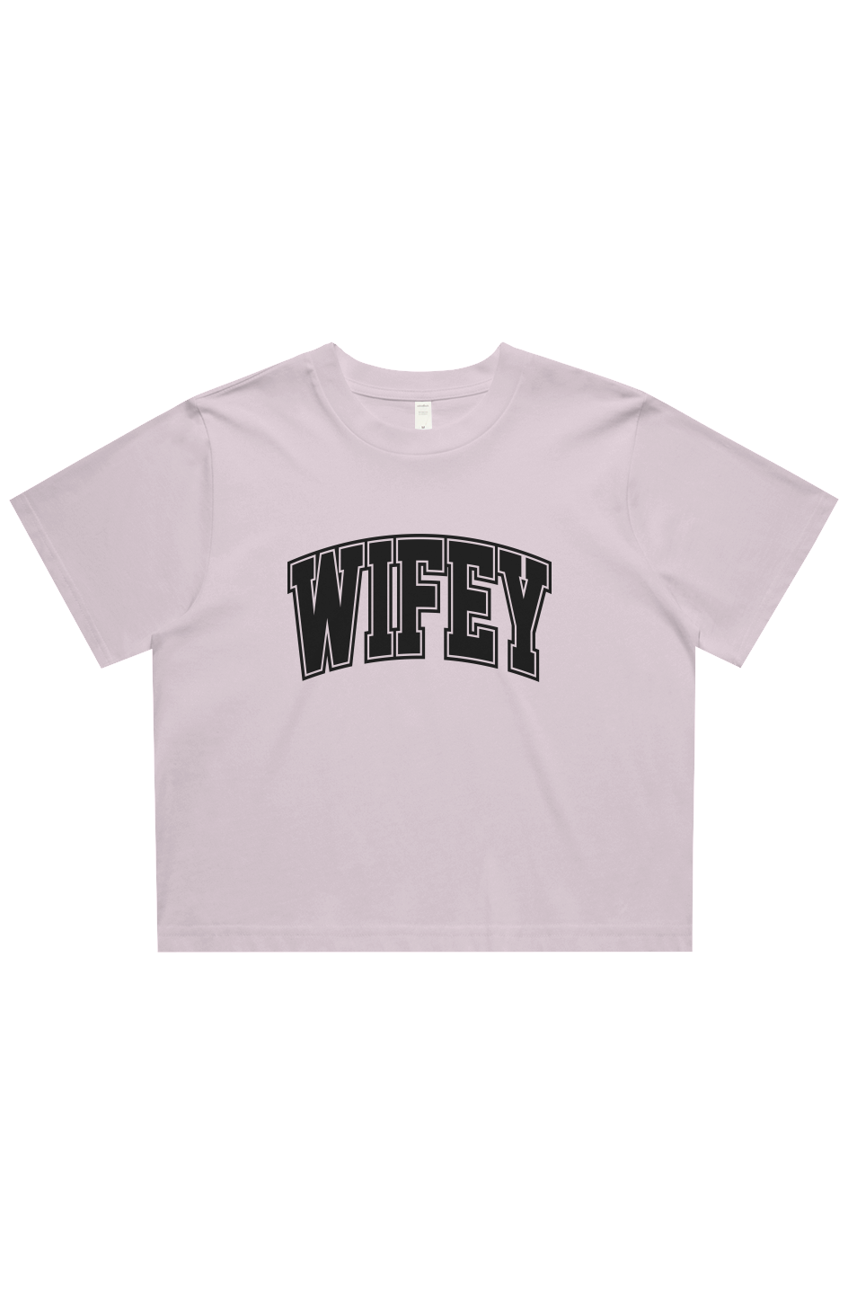 wifey collegiate cropped tee