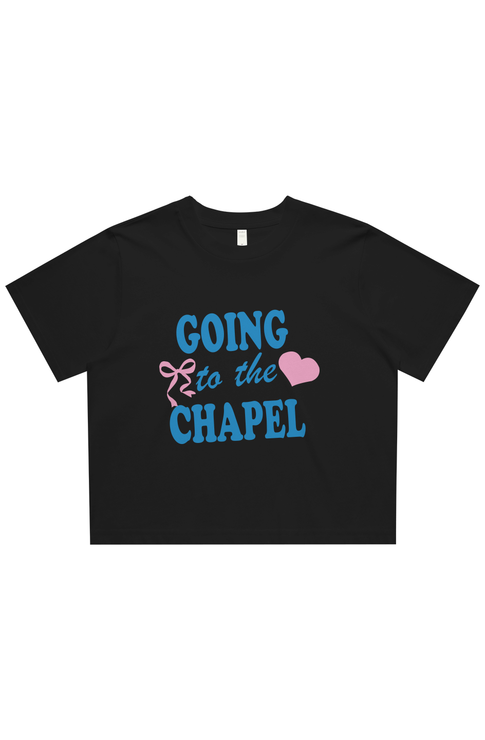 going to the chapel cropped tee