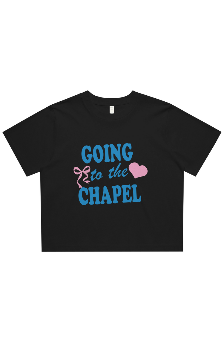 going to the chapel cropped tee