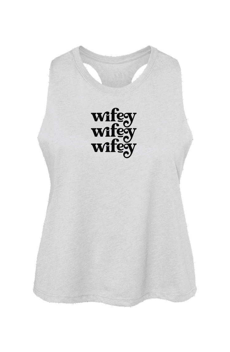 wifey racerback cropped tank