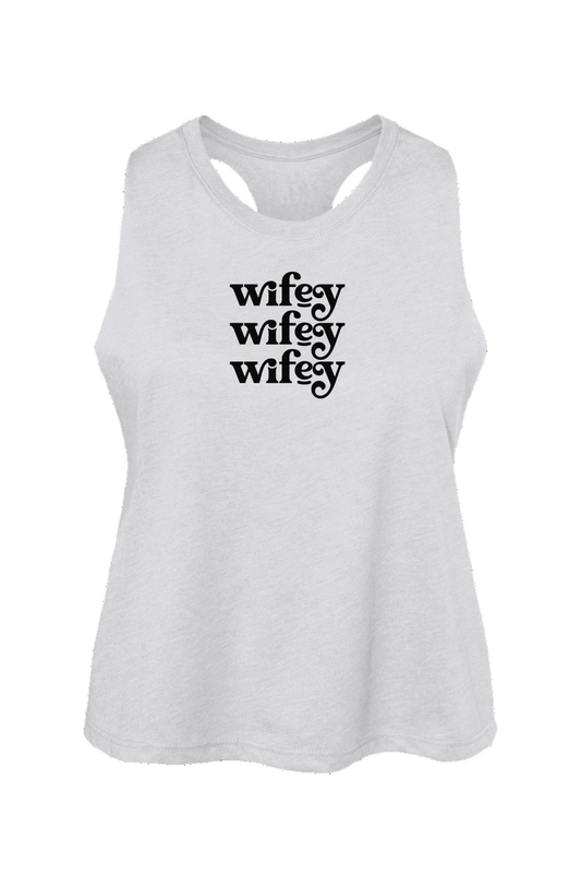 wifey racerback cropped tank