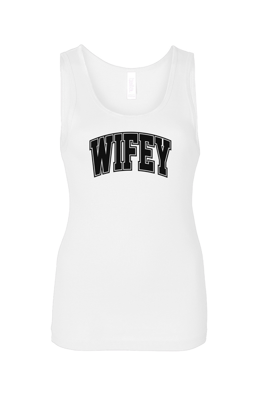 wifey collegiate baby rib tank