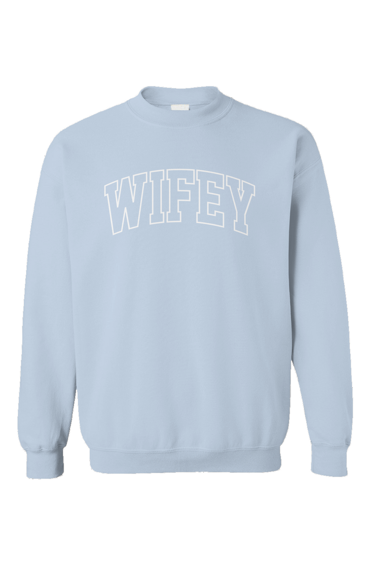 wifey varsity crewneck sweatshirt