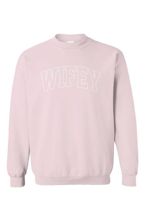 wifey varsity crewneck sweatshirt