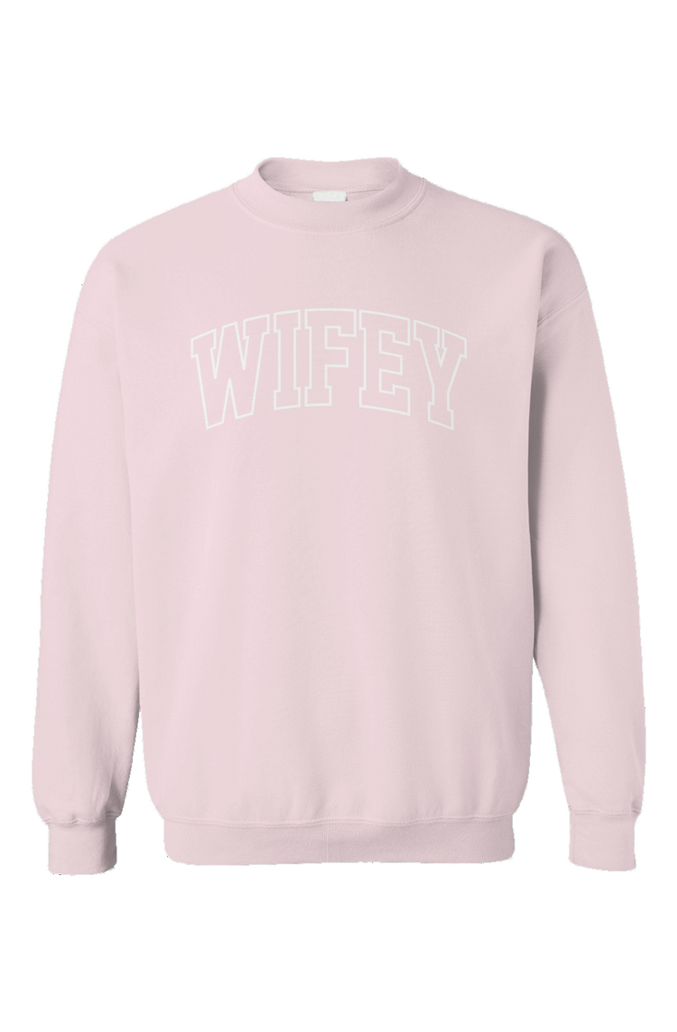 wifey varsity crewneck sweatshirt
