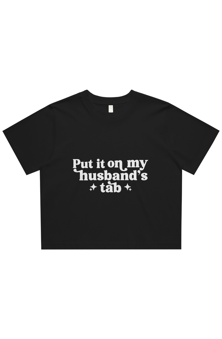 put it on my husbands tab cropped tee