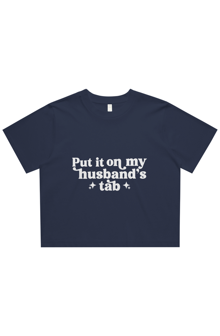 put it on my husbands tab cropped tee