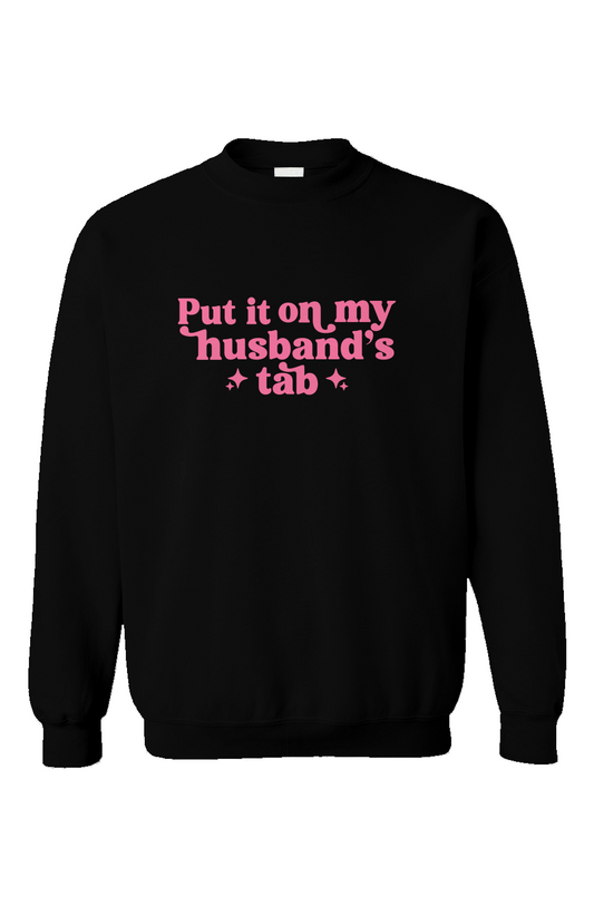 put it on my husbands tab crewneck sweatshirt 