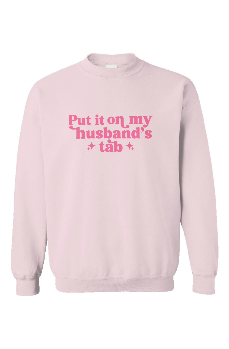 put it on my husbands tab crewneck sweatshirt 