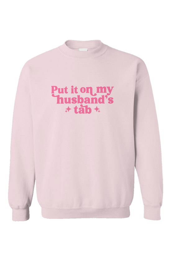 put it on my husbands tab crewneck sweatshirt 