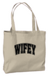 wifey varsity tote