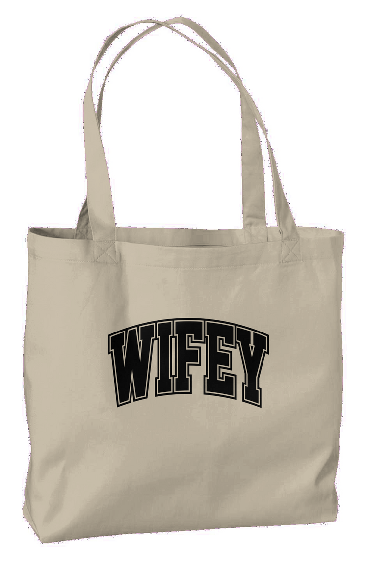 wifey varsity tote
