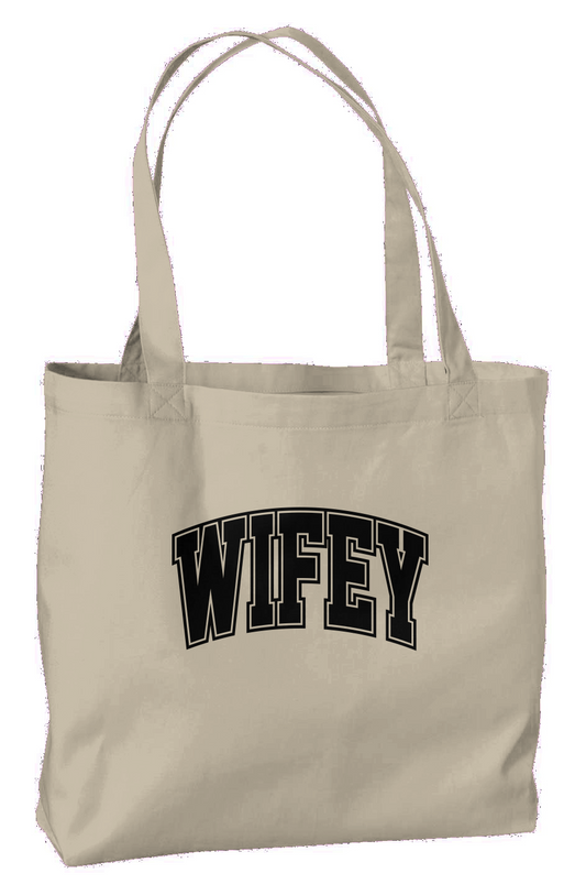 wifey varsity tote