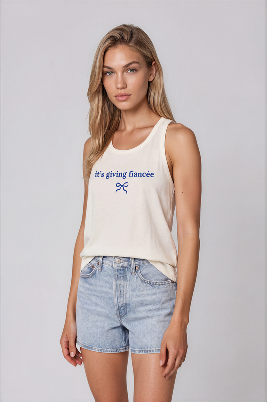 it's giving fiancee racerback cropped tank