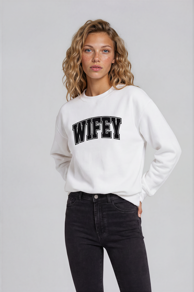 wifey collegiate crewneck sweatshirt