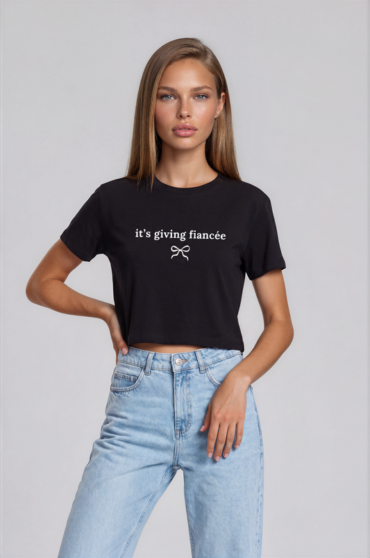 It's giving fiancée cropped tee