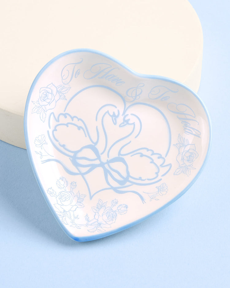 To Have & To Hold Tray - heart shaped ceramic dish