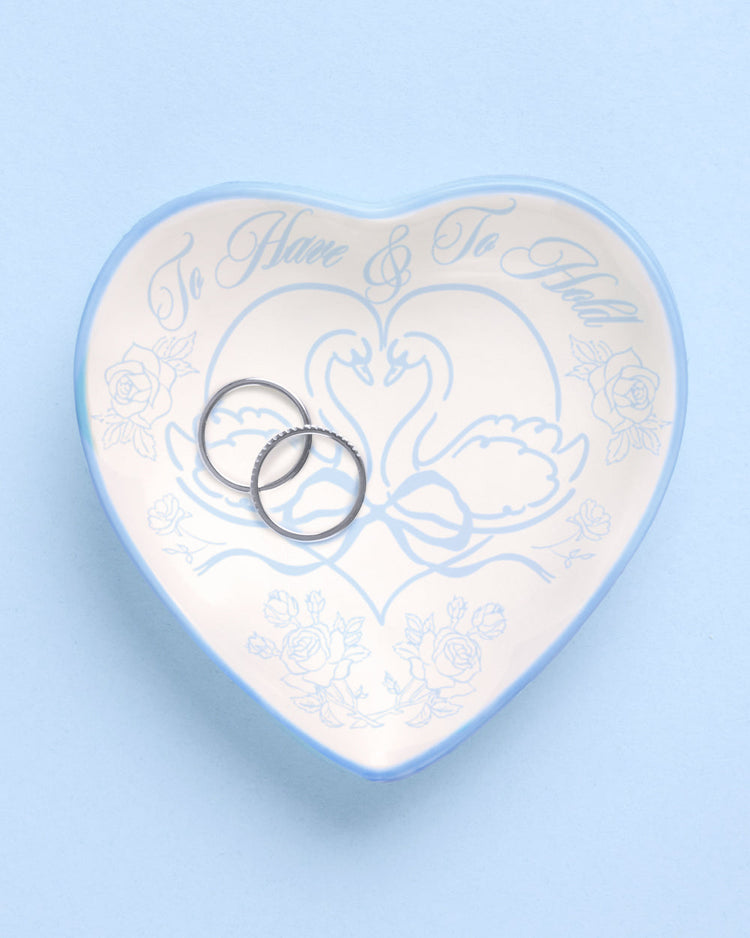 To Have & To Hold Tray - heart shaped ceramic dish